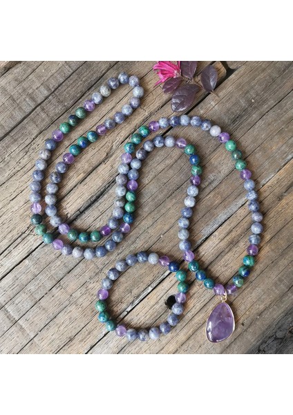 Ayarlamak 8mm Lolite Ametist Taş Boncuk Ametist Kolye, Dua Bileklik, Meditasyon Kolye, Pozitiflik Takı, Yoga Boncuk, 108 Mala Boncuk (Yurt Dışından) fiyatları