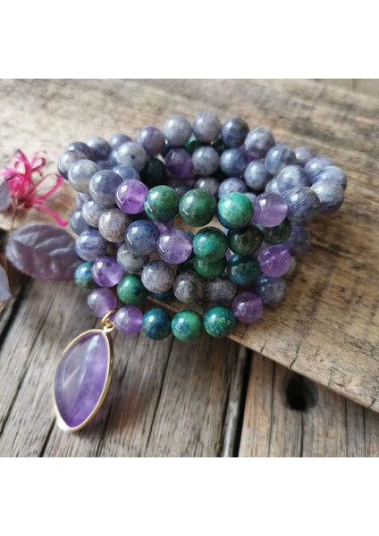 Ayarlamak 8mm Lolite Ametist Taş Boncuk Ametist Kolye, Dua Bileklik, Meditasyon Kolye, Pozitiflik Takı, Yoga Boncuk, 108 Mala Boncuk (Yurt Dışından) fırsatları