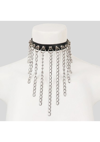 Ayarlanabilir Stil XQ-228 B.cyqz Moda Yüksek Sokak Kadın Lüks Kolye Punk Püskül Gerdanlık Pu Deri Perçin Takı ile Bohemian Giyim Aksesuar (Yurt Dışından)