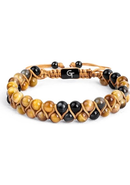 No.4 Boyutu Hıyong Doğal Taş Boncuk Bilezik Çift Sıralı Ayarlanabilir Örgülü Halat Siyah Mat Kaplan Gözü Yoga Boncuk Bilezik Pulseira (Yurt Dışından) fiyatları