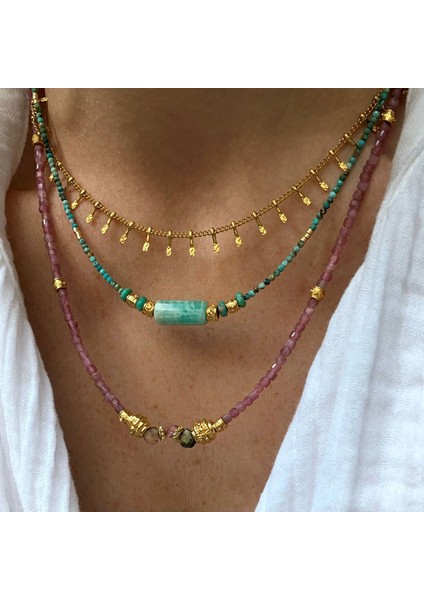 No.2 Boyutu 2022 Kış Yeni Doğal Taş Bakır Alaşımlı Spacer Mix ve Maç Kolye Erkek Kadın Vintage Trendy Etty Aksesuarları (Yurt Dışından) modelleri