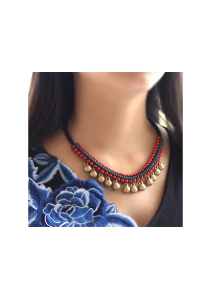 F2 14 Tasarımlar El Yapımı Egzotik Takı Bildirimi Çan Vintage Gerdanlık Kolye, Yeni Etese Rüzgar Ulusal Lezzet Kırmızı Kolye (Yurt Dışından) fiyatları