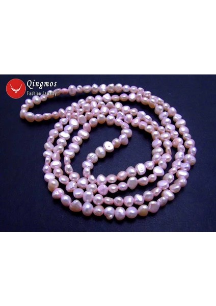 Mor Qingmos Moda Barok Doğal Tatlısu Açık Pembe Inci Kolye Kadınlar Için Uzun Kolye 40 "takı Chokers (Yurt Dışından) indirimleri
