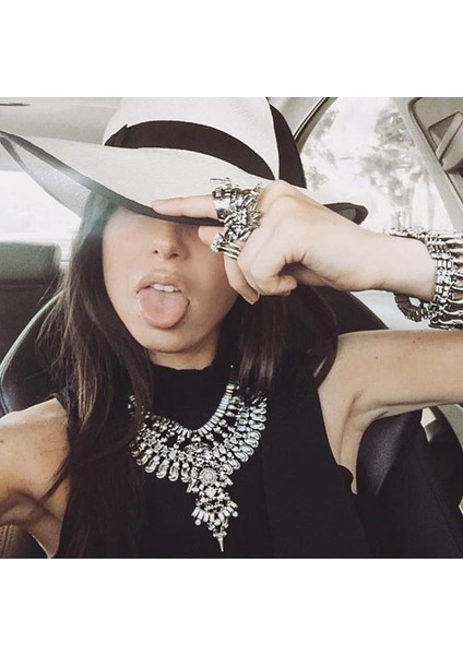 Gümüş Yeni Antik Kristal Cevheri Gerdanlık Lüks Gelin Taklidi Vintage Maxi Bildirimi Kolye Yaka Kadın Bijoux Aksesuar (Yurt Dışından) modelleri