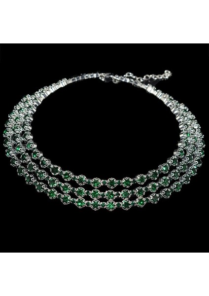 3sıra-Gümüş-Siyah Rhinestone Gerdanlık Kolye Tork Yaka Kadın Bildirimi Basit Açık Yaka Kolye Bayanlar Parti Punk Kristal Kolye (Yurt Dışından) modelleri