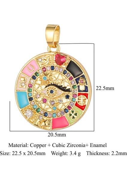 VC056X3 3pcslot Nazar Emaye Yonca Kuşburnu Zirkon Kolye Moda Kalp Pirinç Cz Charms Kadınlar Dıy Takı Kolye (Yurt Dışından) modelleri