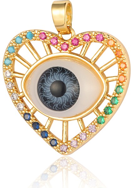 VC056X3 3pcslot Nazar Emaye Yonca Kuşburnu Zirkon Kolye Moda Kalp Pirinç Cz Charms Kadınlar Dıy Takı Kolye (Yurt Dışından) indirimleri