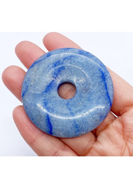 C-50MM Çeşitli Doğal Karışık Donuts Yuvarlak Emniyet Toka Taş Boncuk Kolye Kolye Moda Boncuk Takı Yapımı Aksesuarları (Yurt Dışından)