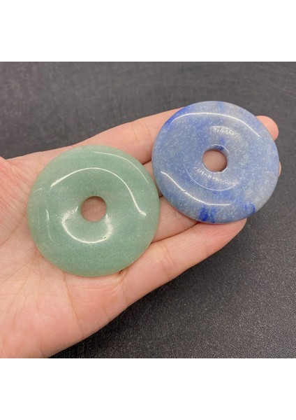 C-50MM Çeşitli Doğal Karışık Donuts Yuvarlak Emniyet Toka Taş Boncuk Kolye Kolye Moda Boncuk Takı Yapımı Aksesuarları (Yurt Dışından) modelleri