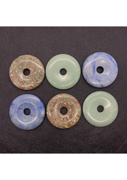 C-50MM Çeşitli Doğal Karışık Donuts Yuvarlak Emniyet Toka Taş Boncuk Kolye Kolye Moda Boncuk Takı Yapımı Aksesuarları (Yurt Dışından) fırsatları