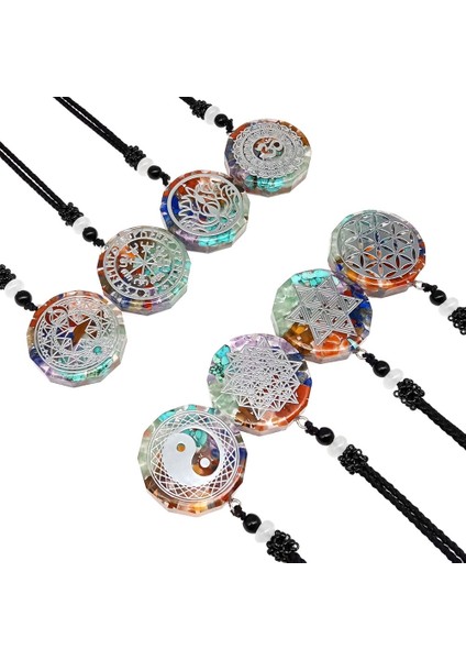 65CM Tarzı No.10 Boyutu Orgonit Geometrik Desen Çakralar Doğal Taş Kolye Halat Zincir Şifa Enerji Kolye Kadın Erkek Meditasyon Takı (Yurt Dışından)