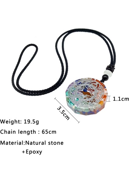 65CM Tarzı No.10 Boyutu Orgonit Geometrik Desen Çakralar Doğal Taş Kolye Halat Zincir Şifa Enerji Kolye Kadın Erkek Meditasyon Takı (Yurt Dışından)