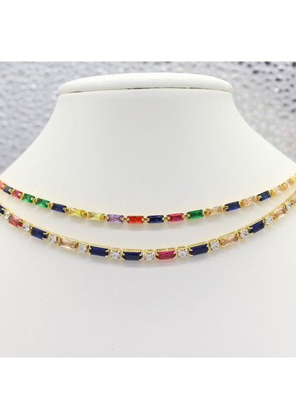 Q Renkli Cz Teoker Kolye Beyaz Pembe Yeşil Altın Renk Buzlu Out Bling 5A 5mm Kübik Zirkonya Teoker Takı Parti (Yurt Dışından) indirimleri
