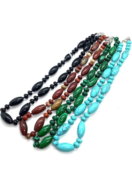 10X20MM Tarzı Malakit Yeni Bohemian Doğal Taş Malakit Siyah Oniks Mavi Çam Gerdanlık Kolye El Yapımı Kolye Bayanlar Güzel Hazırlanmış Takı (Yurt Dışından) fiyatları