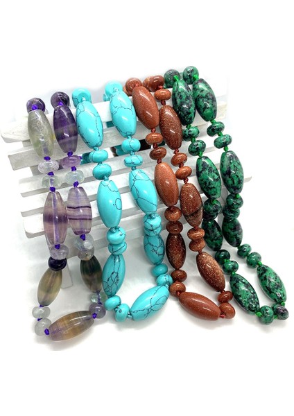 10X20MM Tarzı Malakit Yeni Bohemian Doğal Taş Malakit Siyah Oniks Mavi Çam Gerdanlık Kolye El Yapımı Kolye Bayanlar Güzel Hazırlanmış Takı (Yurt Dışından) fırsatları