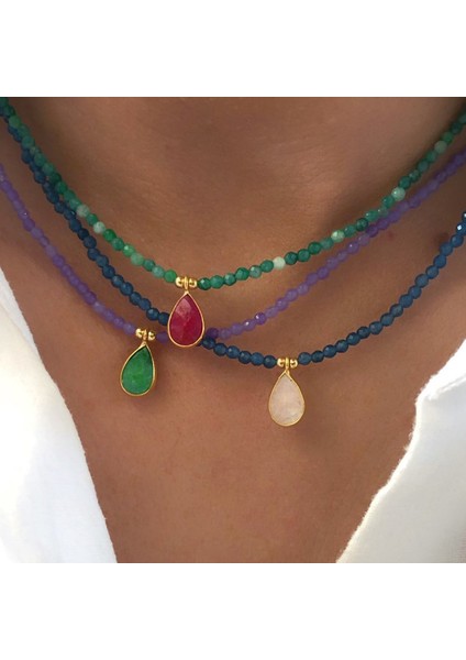 No.16 Boyutu El Yapımı Çok Yönlü Kristal Boncuk Boncuklu Kolye Moda Damla Şeklindeki Kristal Kolye Zarif Takı Aksesuarları Hediye (Yurt Dışından) fiyatları