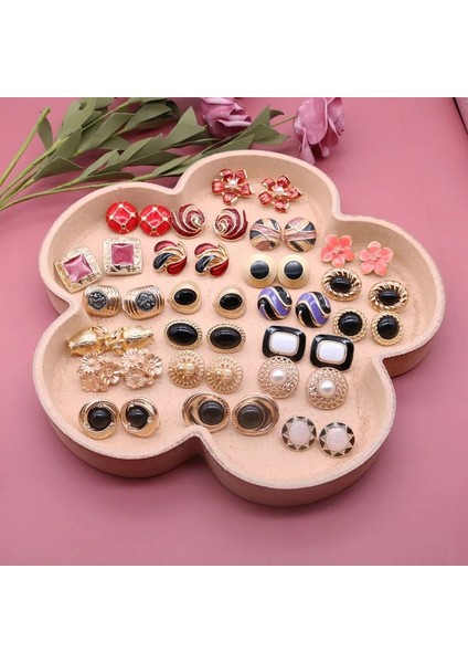 No.19 Klipsli Küpe Hiçbir Kulak Deliği Geometrik Emaye Metal Çiçek Vintage Kadınlar Için Parti Aksesuarları (Yurt Dışından)