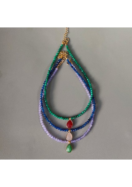 No.17 Boyutu El Yapımı Çok Yönlü Kristal Boncuk Boncuklu Kolye Moda Damla Şeklindeki Kristal Kolye Zarif Takı Aksesuarları Hediye (Yurt Dışından) modelleri