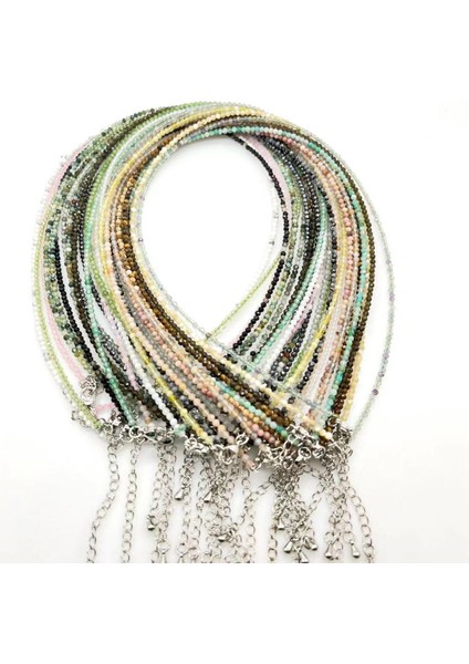 35-38CM Tarzı Labradorit Doğal Taş Kolye Spinellapis Lazuliamazonitturmalinakikametist 2mm Yönlü Boncuk Çift Hediye (Yurt Dışından)