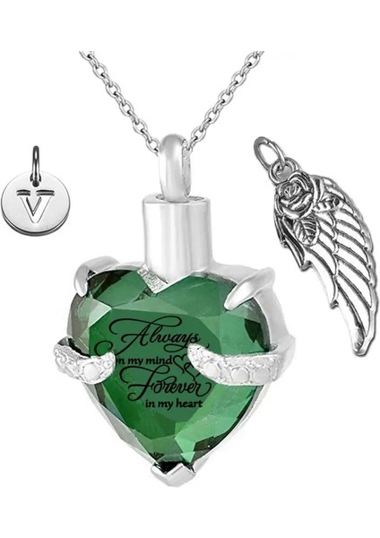 Ben Tarzım V Melek Kanatları ve 26 Harfler Kolye Anıt Külleri Urn Kolye Mayıs Birthstone Kristal Hatıra Kremasyon Külleri Urn Takı (Yurt Dışından)
