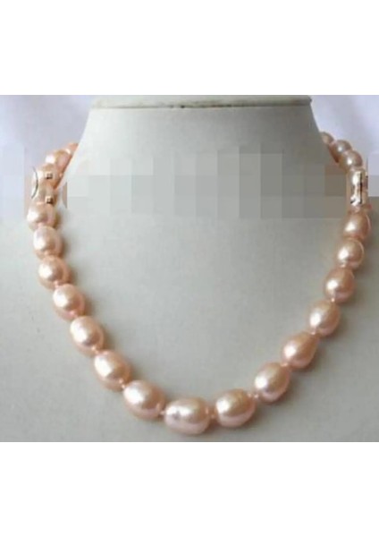 Çarpıcı Büyük mm Barok Pembe Tatlı Su Kültür Incisi Kolye (Yurt Dışından)