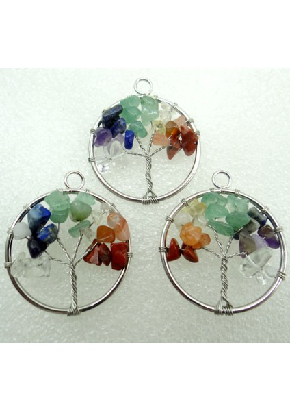 4 Numara 30MM Doğal Taş Taş Karışımı Lapis Kuvars Kristal 7 Çakra Reiki Şifa Hayat Ağacı Kolye Diy Takı Yapımı Için Kolye 6 Adet (Yurt Dışından) indirimleri
