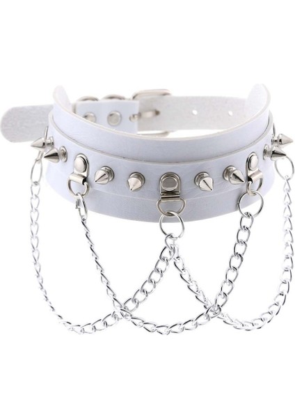 GTN02-R Olağandışı Kolye Beyaz Deri Chokers Vintage Gotik Takı Aksesuarları Goth Metal Zincir Kolye Kadınlar Için Collier Öğrencileri (Yurt Dışından) indirimleri