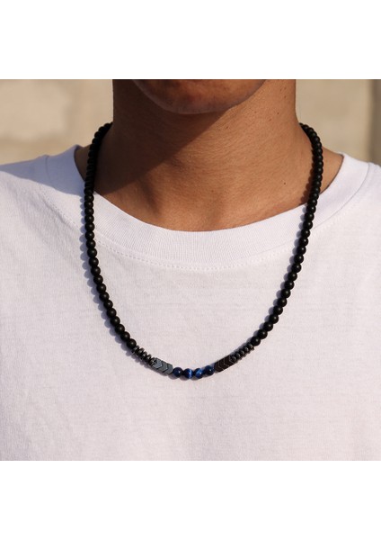 50CM Tarzı No.4 Boyutu Yeni Klasik Ok Kaplan Gözü Taş Boncuk Kolye Erkekler Basit 6mm Genişlik Yuvarlak Mat Boncuk Kolye Erkekler Takı Hediye (Yurt Dışından) modelleri