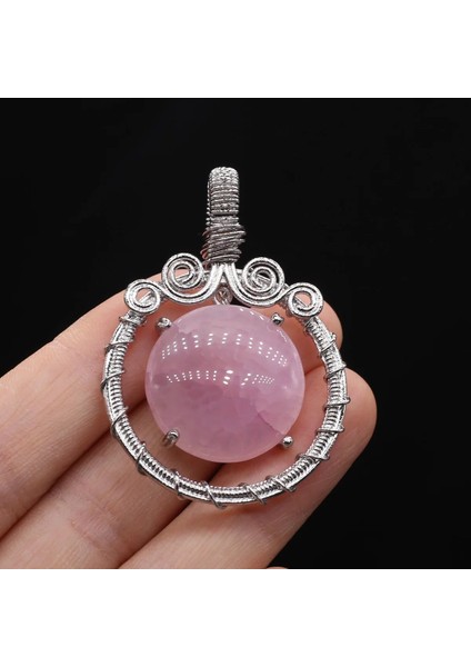 BEYAZ-PEMBE-35X48MM Doğal Taş Kolye Ametistagates Hayat Ağacı Kolye Takı Yapımı Için Dıy Kolye Küpe Bilezik Aksesuarı (Yurt Dışından)