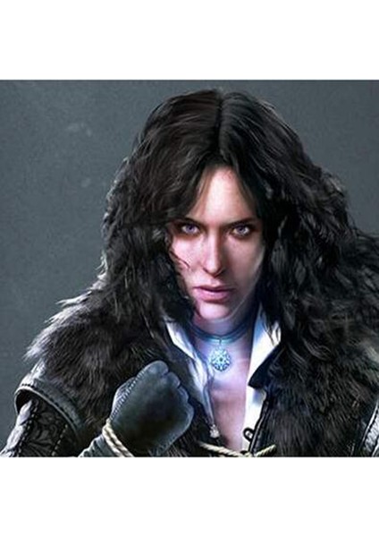 XL1639 Yennefer Siyah Deri Gerdanlık Madalyon Kolye Kolye Sihirbazı 3 Vahşi Av Oyunu Takı Gotik Kolye Kadın Parti Cosplay (Yurt Dışından)
