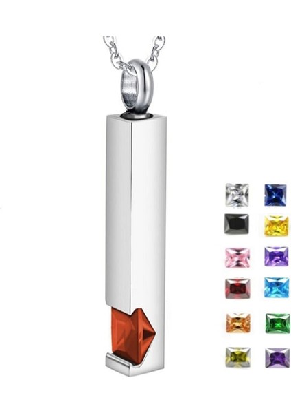 Gravür Stili Haziran 12 Çeşit Zirkon Birthstone Kremasyon Takı Külleri Erkekler Kadınlar Urn Kolye Paslanmaz Çelik Anıt Takı (Yurt Dışından)