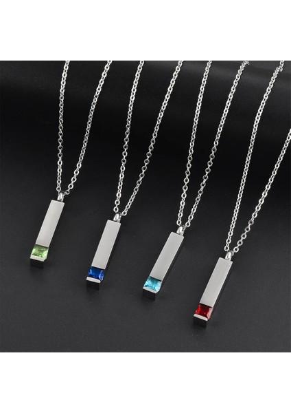 Gravür Stili Haziran 12 Çeşit Zirkon Birthstone Kremasyon Takı Külleri Erkekler Kadınlar Urn Kolye Paslanmaz Çelik Anıt Takı (Yurt Dışından)