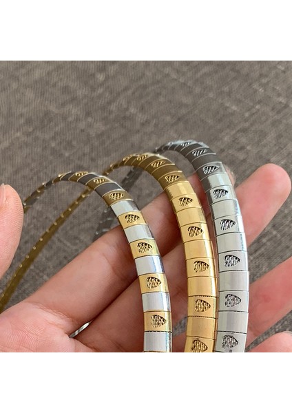 8MM45CM Tarzı Altın 8 mm Paslanmaz Çelik Gerdanlık Kadınlar Için Kalp Şekli Yaka Kolye Takı Yılan Zincir Kız Hediye (Yurt Dışından) modelleri