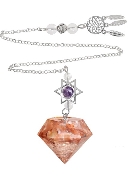 Carnelian Doğal Ametist Kolye Reik Mineraller Sarkaç David'in Yıldızı Dreamcatcher Kehanet Biolocation Meditasyon Aracı (Yurt Dışından)