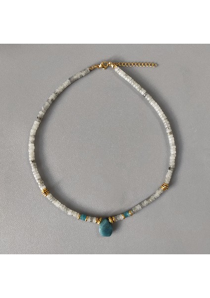 No.15 Boyutu Doğal Taş Boncuklu Kolye Vintage Charm Su Damlası Kolye Takı Gotik Corrente Masculina Kadınlar Için Noel Hediyesi (Yurt Dışından)