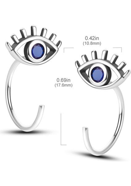 KTE151 Dangle Çift Hoop Kadın Küpe Orijinal Desigterling Gümüş Küp Zirkon Küçük Kalp U Şekli Tüy Yıldız Ay Küpe (Yurt Dışından)