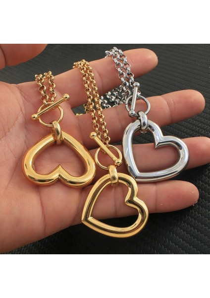 40CM Tarzı Nbjzanah-B Paslanmaz Çelik Takı 2 Renk Yaka Tarzı Moda Kolye Kolye Kalp Kadınlar Için Bijoux En Acier Inoxydable Femme Nbjzanah (Yurt Dışından) indirimleri