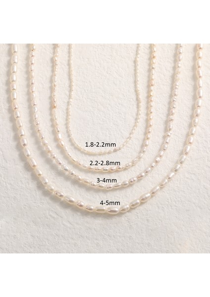 KKWX911-3-4MM Trendy Kadın Minik Inci Minimalist Gerçek Inci Pecklace Boyutu Tatlı Su Inci Zarif Gerdanlık Onun Için Hediye (Yurt Dışından)