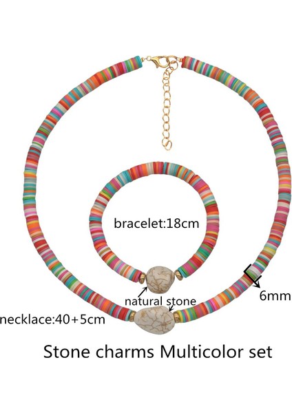T877STONEÇOK Renkli 15 Renk Bohemian 6mm Polimer Kil Kolye Yumuşak Çömlek Gerdanlık Kolye Renkli Sörfçü Boncuk Yaka El Yapımı Kadınlar Takı Hediye (Yurt Dışından)
