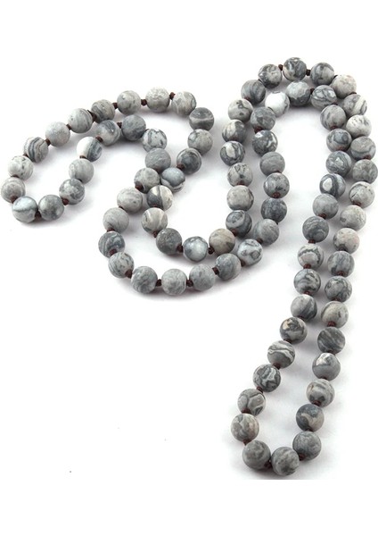 No.6 Boyutu Moda Takı Buzlu Oniks Yarı Değerli Taşlar Boncuk 88 cm Uzun Düğümlü Kolye (Yurt Dışından) fırsatları