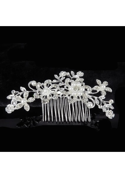 Co-72-10 Gümüş Renk Inci Kristal Düğün Saç Combs Saç Aksesuarları Gelin Çiçek Başlığı Kadın Gelin Saç Süsler Takı (Yurt Dışından)