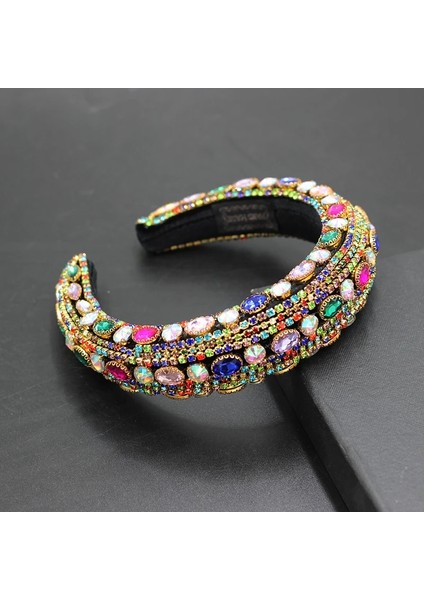 No.16 Boyutu Boho Muhteşem Yastıklı Barok Bantlar Lüks Kristal Hairbands Kadınlar Için Rhinestone Tiara Bling Saç AKSESUARLARI959 (Yurt Dışından)