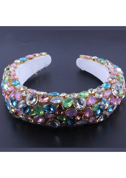 No.16 Boyutu Boho Muhteşem Yastıklı Barok Bantlar Lüks Kristal Hairbands Kadınlar Için Rhinestone Tiara Bling Saç AKSESUARLARI959 (Yurt Dışından)