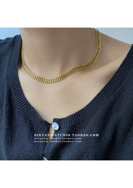 40CM Tarzı RJM409-3-1 Unk Stil Hip Hop Kalın Zincir Kısa Kolye Kadın M Mektup Kolye Boyun Zinciri Kore Moda Takı Kazak Zinciri (Yurt Dışından)