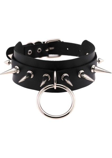 Mavi Siyah Başak Gerdanlık Goth Punk Harajuku Yaka Kemer Kolye Pu Deri Chocker Cosplay Kulübü Parti Festivali Takı (Yurt Dışından) fiyatları