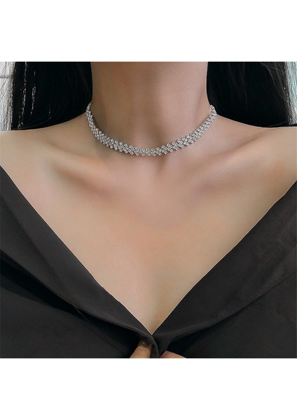 XL010 2022 Yeni Kişilik Moda Tam Taklidi Gerdanlık Kolye Kadınlar Için Geometrik Kristal Kolye Düğün Takı Parti Hediyeler (Yurt Dışından) fırsatları