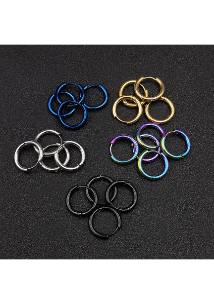 2,5X18MM Tarzı Gül Lot Paslanmaz Çelik Halka Küpe Erkekler Kadınlar Için Kalın Mavi Siyah Altın Renkli Yuvarlak Daire Küpe (Yurt Dışından) fiyatları