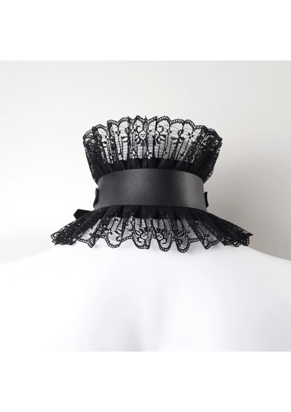 XQ-140 Koyu Goth Tarzı Abartılı Prenses Yaka Gotik Aksesuarlar Siyah Deri Dantel Gerdanlık Vintage Lolita Kolye Estetik Zincir (Yurt Dışından)