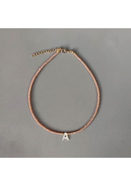 Q Stili No.3 Boyutu Kolye Renkli Kristal Boncuk Kolye Moda Kabuk Mektup Kolye Adı Gerdanlık Kadın Gökkuşağı Boyun Aksesuarları Takı (Yurt Dışından)