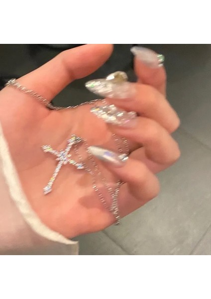 XL345-1 Yeni Moda Kristal Zirkon Çapraz Kolye Kolye Kadın Kızlar Kristal Zincir Kolye Punk Parti Kıdemli Takı Hediye (Yurt Dışından) fırsatları